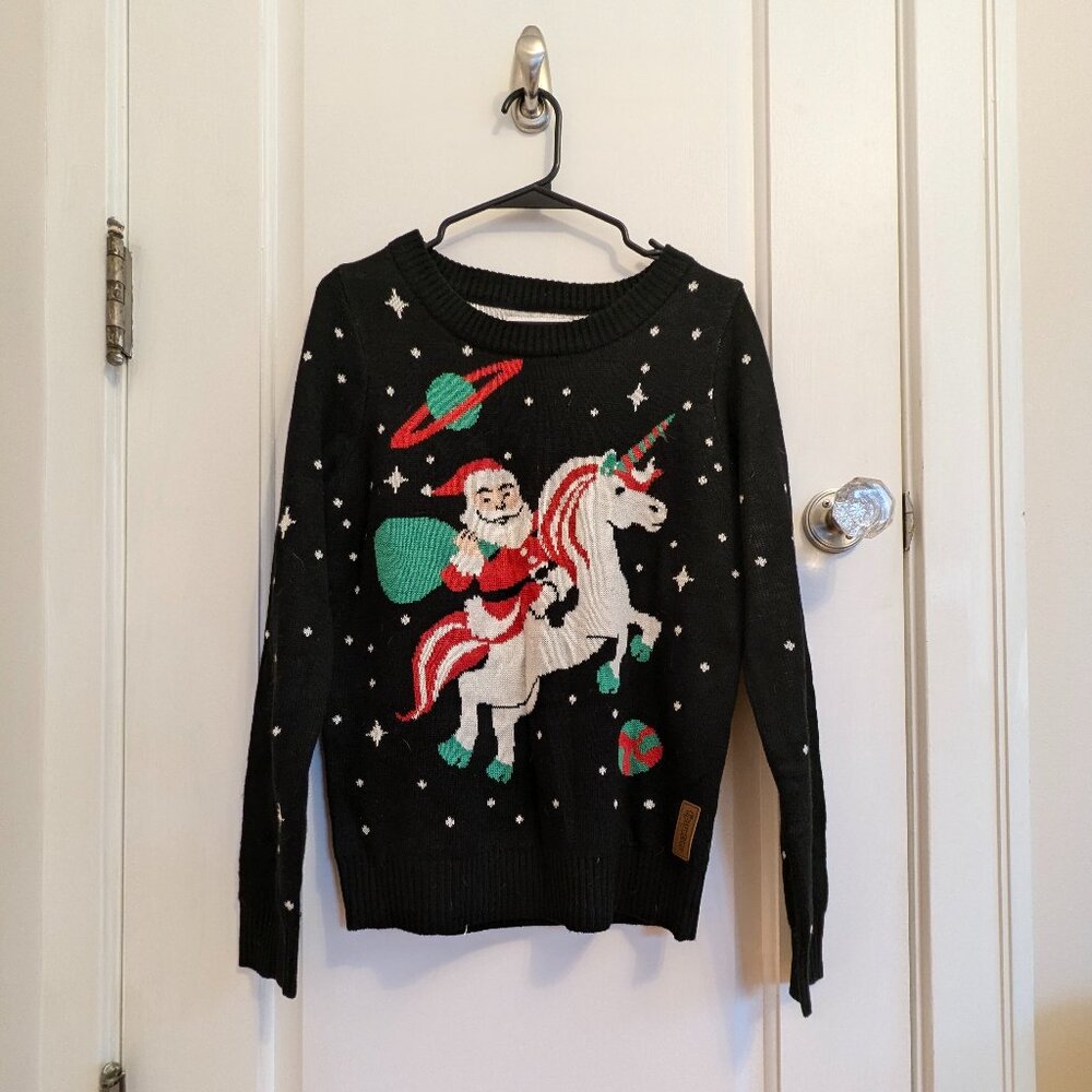 Tipsy Elves Santa Unicorn Christmas Sweater